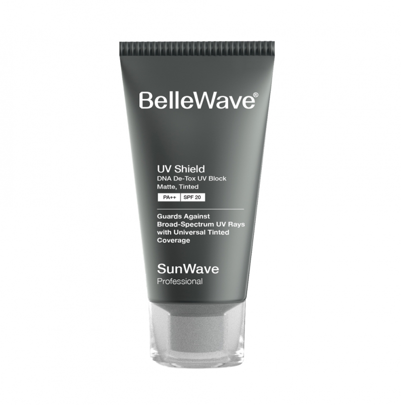 Kem chống nắng và bảo vệ da Bellewave uv shield dna de tox uv block matte tinted spf 20 pa +++